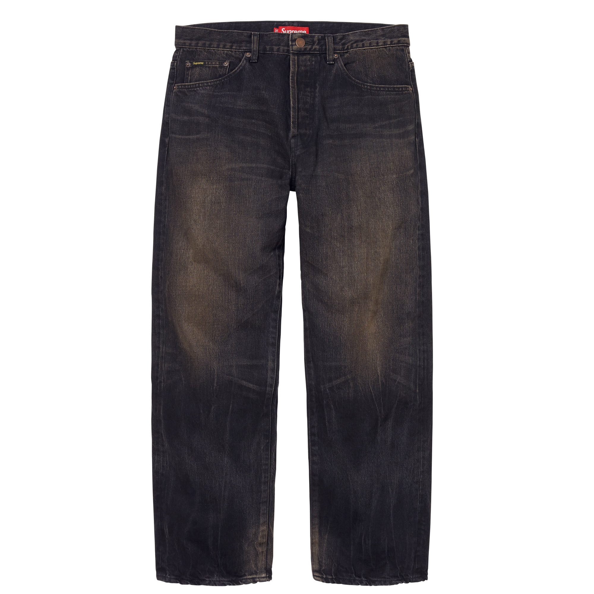  Supreme Distressed Loose Fit Selvedge Jean BLACK