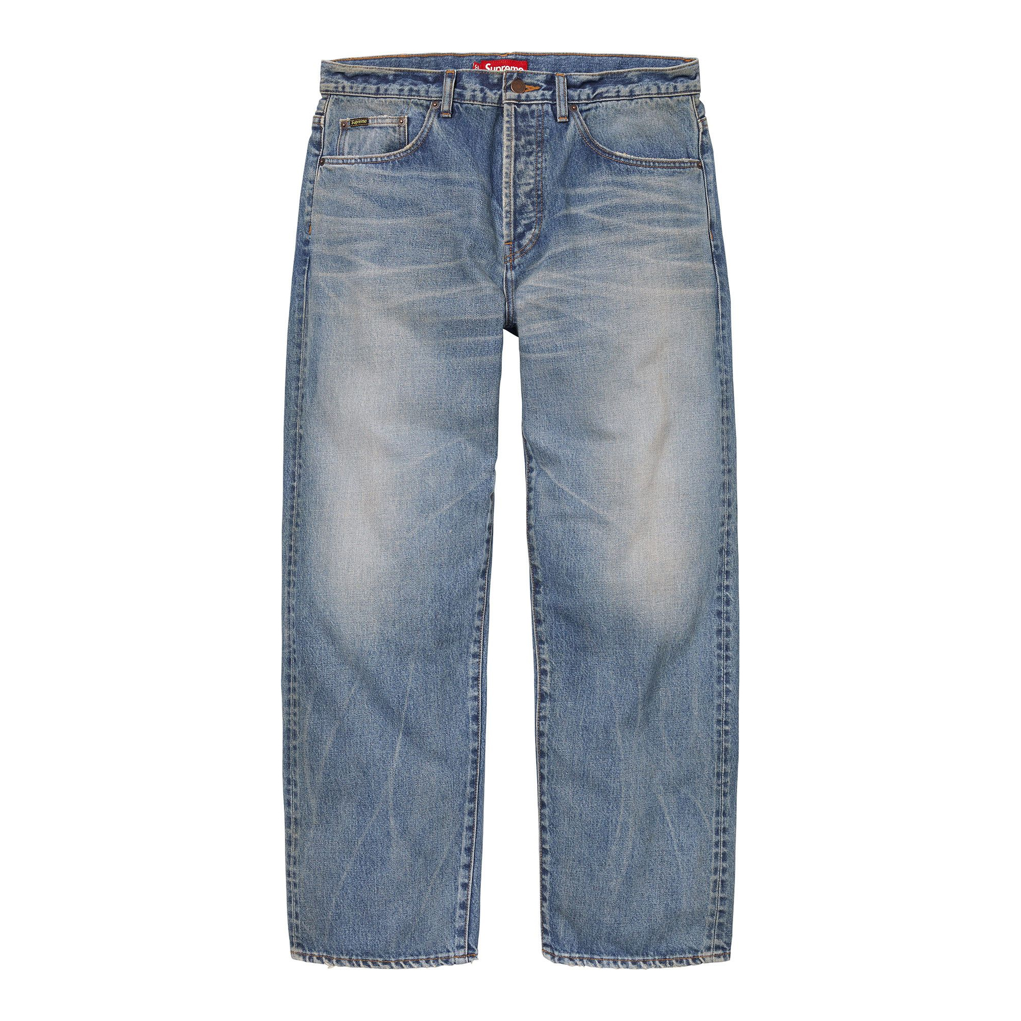 Supreme Distressed Loose Fit Selvedge Jean Blue