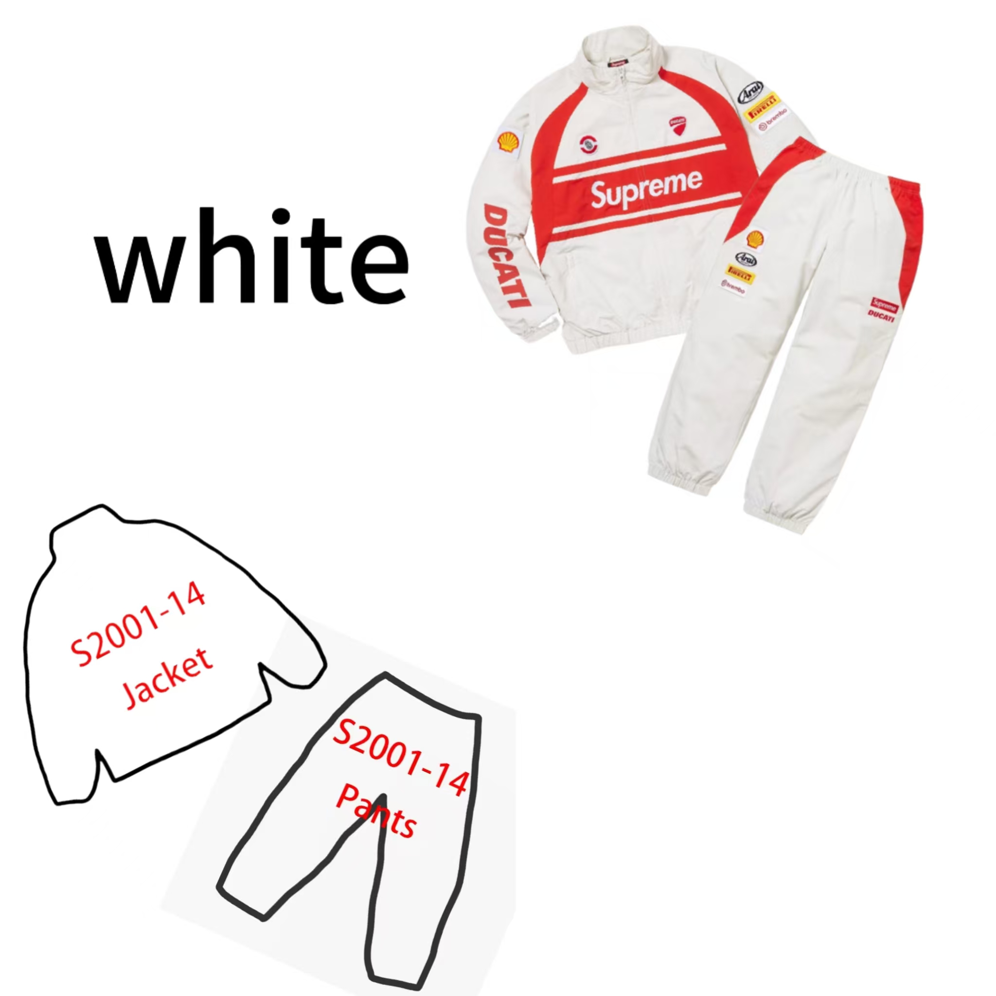 Supreme ducati pant tracksuit