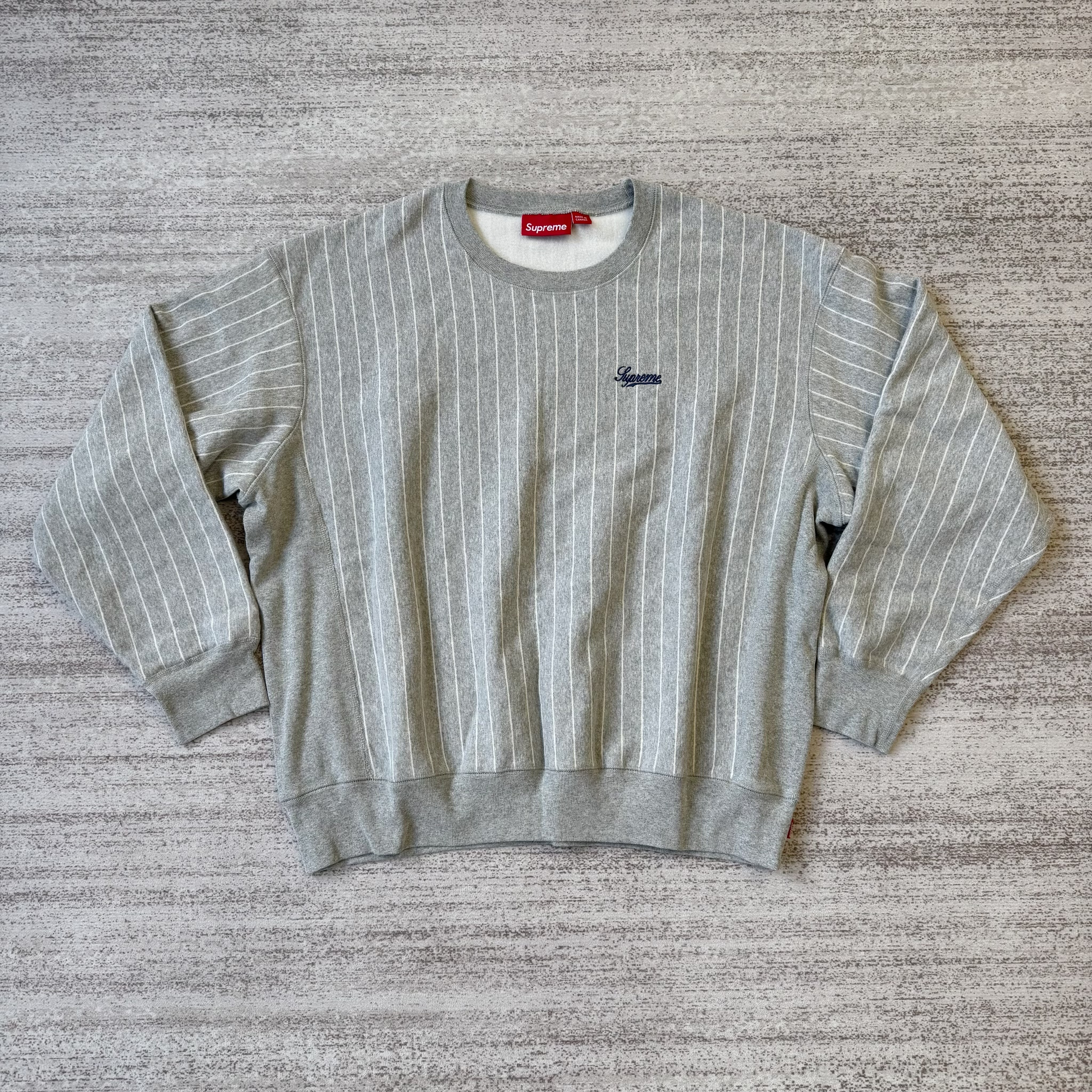 Supreme striped crew neck sweatshirt