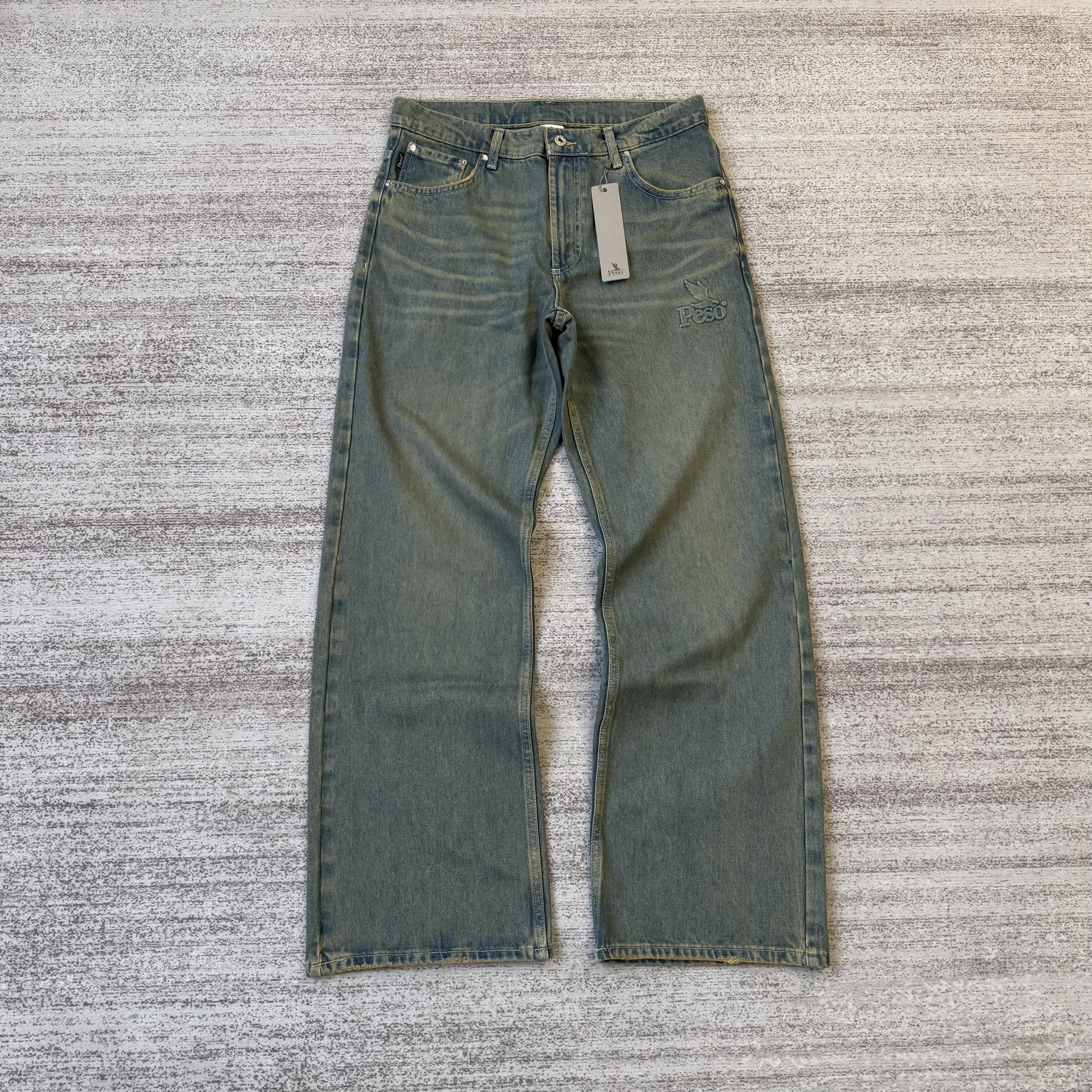 Peso stone wash baggy jeans